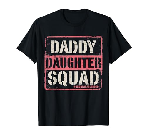 Daddy Daughter Squad Fathers Day Matching Dad and Daughter T-Shirt, Men, Black, X-Large