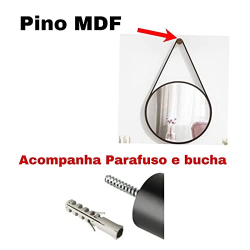 Pino suporte pendurador Mdf Para Espelho adnet Marrom
