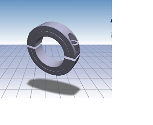 Climax Metals 2C-125-A Aluminum Two-Piece Clamping Collar, Metallic, 1-1/4\" Bore Size, 2-1/16\" Outside Diameter, 1/4\"-28 x 3/4\" Set Screw