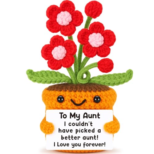 Agantree art Daughter in Law Gifts from Mother in Law Birthday Gifts, Birthday Wedding Engagement for Daughter in Law, Christmas Handmade Crochet Flower I Love You Home Desk Decor