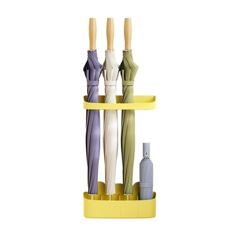 HYLYGFH Yellow Umbrella StandWallMounted NoDrill Umbrella Holder for Home Entryway Stylish Umbrella Organizer for Indoor UseSpaceSaving Design