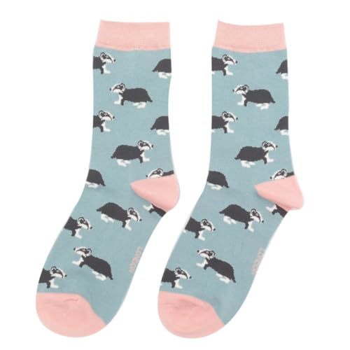 LilyRosa - LilyRosa Womens Badger Socks 3-7 Duck Egg Blue 1 Pair