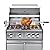 KoolMore Modular Outdoor Kitchen with Dual Fuel Pizza Oven, 3-Drawer Cabinet, Refrigerator, Sink, Side Burner, 30 in. BBQ Grill & Cabinet in Stainless Steel