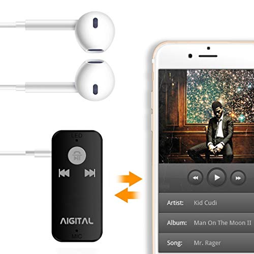 Bluetooth Receiver for Handsfree Calls, Aigital Portable Bluetooth Car Kit Audio Receiver Adapter Wireless Music Player System, Easy Operation and Connection, TF Card Play Supported 【 Upgraded Chip 】