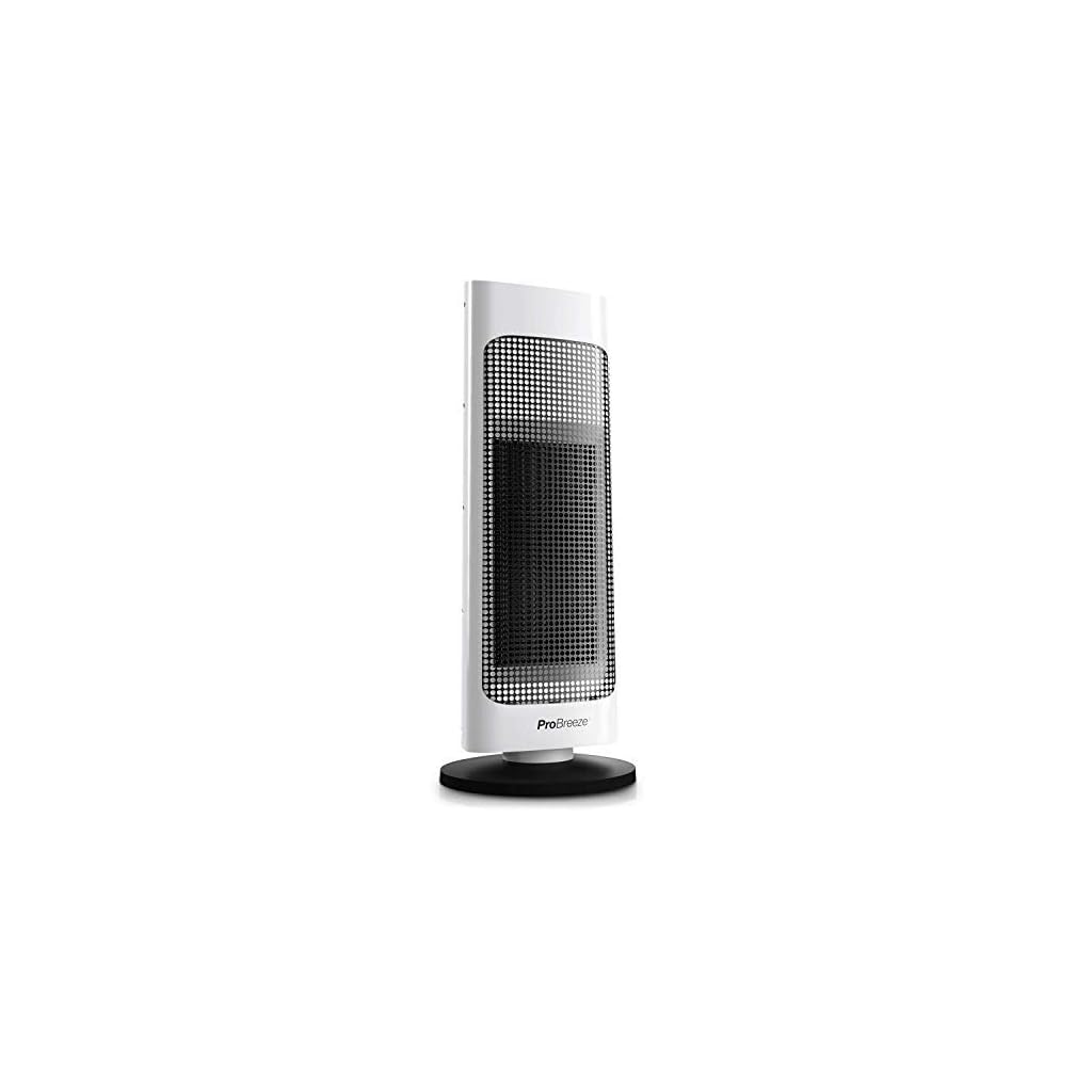 Pro Breeze® 2000W Ceramic Tower Fan Heater with Automatic Oscillation