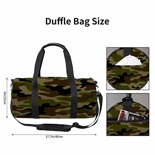 Yekiua Green Camo Duffle Bag Military Camouflage Army Soldier Hiding Gym Bag For Women Man Student Luggage Bag For Travel Brown Black Green #TOP1