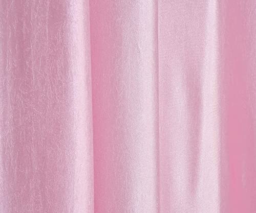 Image of Curtains 9 Feet Long for Living Room - Long Door Curtains Set 1 Pcs Panel, Solid Parda for Home Decor & Office Light Pink Colour 9 feet (48 x 108 Inch) - 1 Pcs