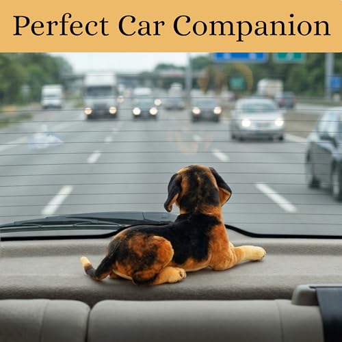 Image of Tickles German Shepherd Dog Soft Stuffed Plush Animal Toy for Kids Boys & Girls Birthday Gifts Car & Room Decor (Size: 28 cm Color: Black & Brown)