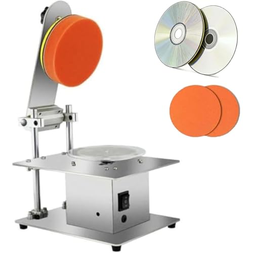 Máquina pulidora de discos, máquina de reparación de DVD/CD, construcción de acero inoxidable, 7 velocidades ajustables, 6000 RPM para reparación de arañazos y recuperación de datos