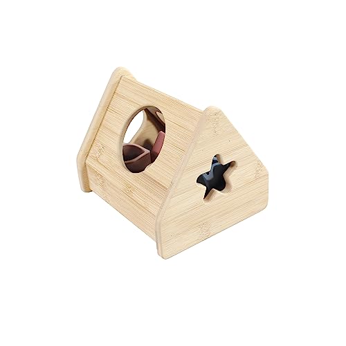 Image of Hudson Baby Wood and Silicone Shape Sorter Toy, Multicolor, One Size