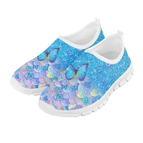 Unisex Slip On Flats Shoes for Boys Girls,Kids Lightweight Elastic Tennis Shoe Comfortable Running Walking Sneaker