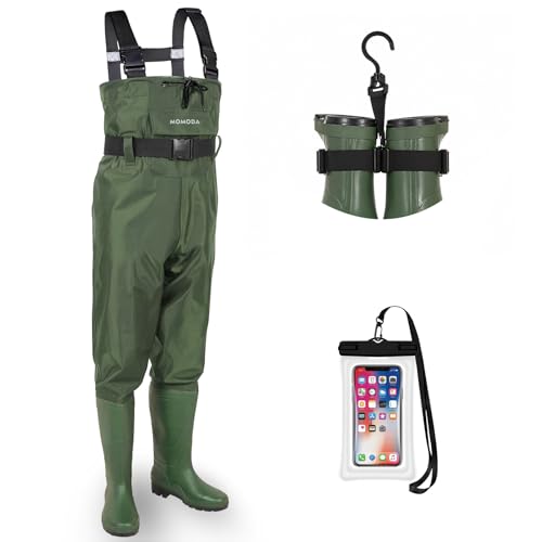 Vadeadores de pesca MOMODA impermeables para evitar filtraciones de agua con botas de caza