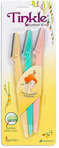 Dorco Tinkle Eyebrow Razors For Women, Pack Of 36 , Eyebrow Trimmer Dermaplaning Tool For Safe And Easy Facial Hair Removal For Women, Exfoliating Face With Stainless Steel Safety Cover For Sensitive Skin #TOP1