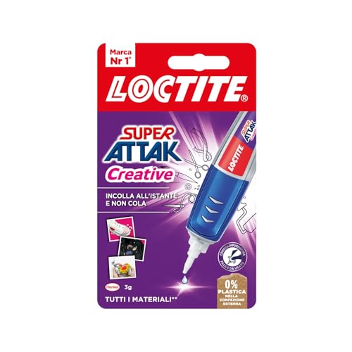 Loctite Super Attak Creative, Colla liquida trasparente con applicatore a penna, Colla attaccatutto...