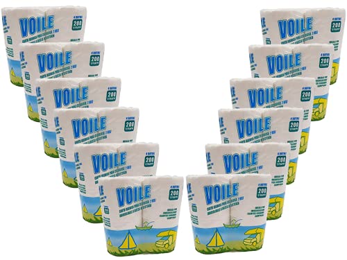 12 Confezioni Carta igienica WC Eco Voile 4 Rotoli idrosolubile