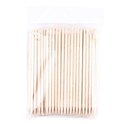 Uteruik Nagelhautschieber Entferner Holzstab Nägel Pflegewerkzeug Nail Art Kit, 100St
