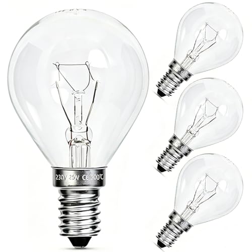 Sunnylinn 25W E14 Wax Burner Bulbs Scentsy Light Bulbs Dimmable Warm White 2700K Fancy Globe Scentsy Light Bulb 230V G45 Small Edison Screw Bulbs for Warmers Oven Up to 300C (4-Pack).