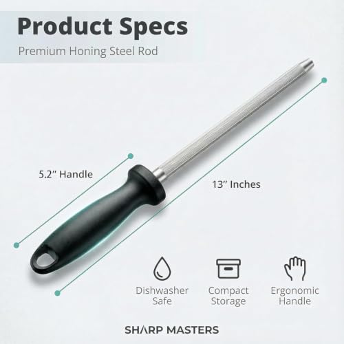 Knife Sharpener Rod 13 Inch Carbon Steel