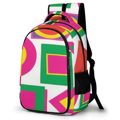 Mochila para portátil de viaje urbano con diseño geométrico y uso diario cómodo
