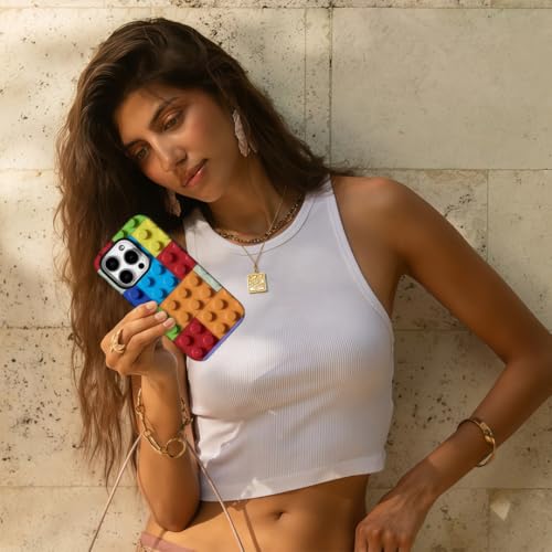 Coque iPhone 15 Plus antichoc double couche motif blocs luxe - 4