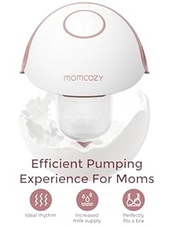 Momcozy Breast Pump Hands Free Mobile Style | M6, Wearable Breastfeeding Pump Ideal Rhythm for More Milk, DoubleFit Flange More Fit & Discreet with 3 Modes & 9 Levels, 24mm (Cozy Red, 2 Count)