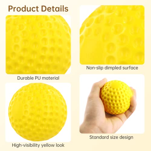 Joyibay 12Pcs Pitching Machine Baseballs, 9In Dimpled Practice Softballs, Training Baseballs For Hand-Eye Coordination, Sports Balls For Hitting And Fielding Practice #TOP3