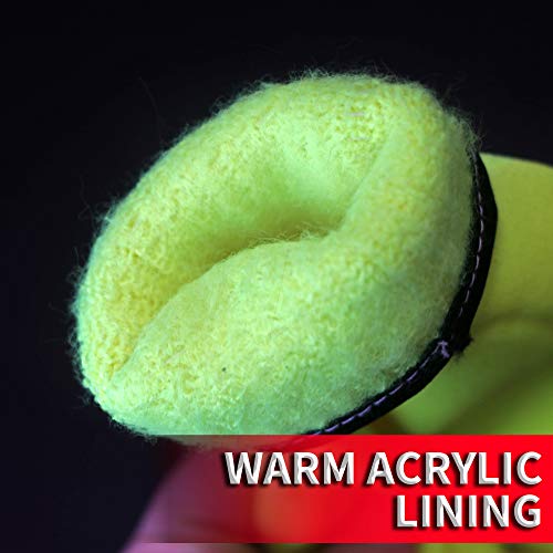 Mcr Safety Ninja® Ice Hi-Visibility 15 Gauge Nylon Insulated Cold Weather Gloves, Acrylic Terry Inner, 3/4 Hpt Coating, Yellow, Large , 1-Pair #TOP3