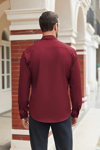 Image of COOFANDY Mens Stretch Dress Shirts Long Sleeve Button Down Shirt Regular Fit Formal Business Shirts