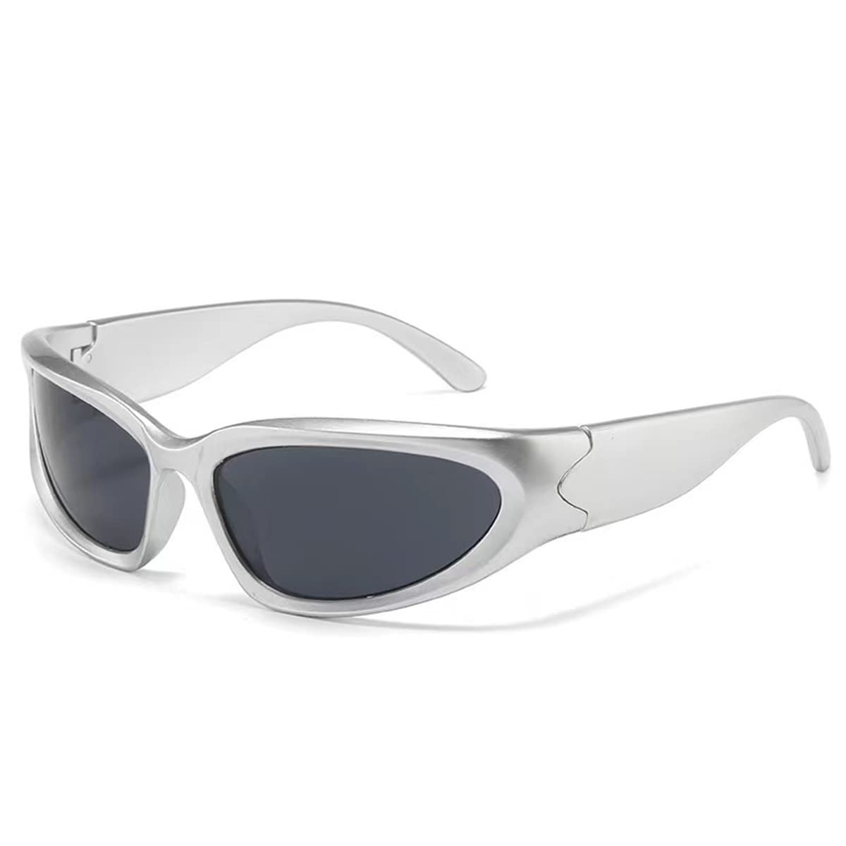Occhiali da Sole Sportivi Avvolgenti Unisex, Sunglasses Ciclismo Protezione UV400, Y2K Occhiali Sole Avvolgente Futuristici Antivento Antipolvere Sunglasses per Feste Guida Pesca Ciclismo, 1 Paio