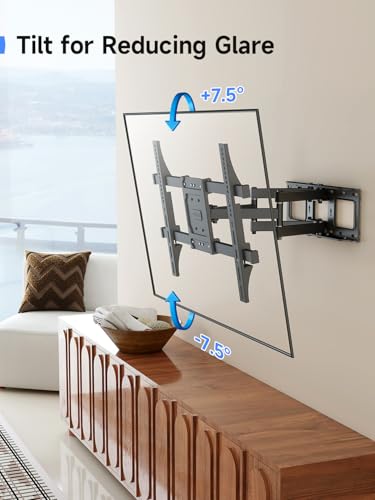 Image of Suptek Full Motion TV Bracket for 32-84 inch TVs | 75 /70 /65 /55 /50 /48 /43 /42 /40 Inch Swivel Wall Mount | Space Saving Tilt Design | Fits Wood Studs & VESA 600x400mm, Max Hold 60kg MA01A