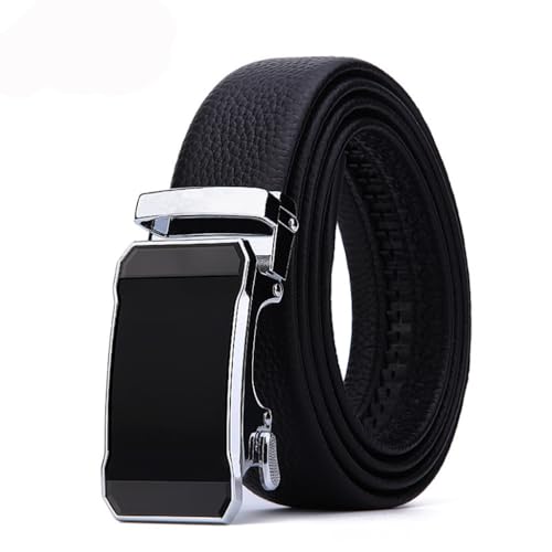 JSEIAJB Men's Automatic Buckle Genuine Leather Belt and Men's Youth Belt Belt Belt(120cm)