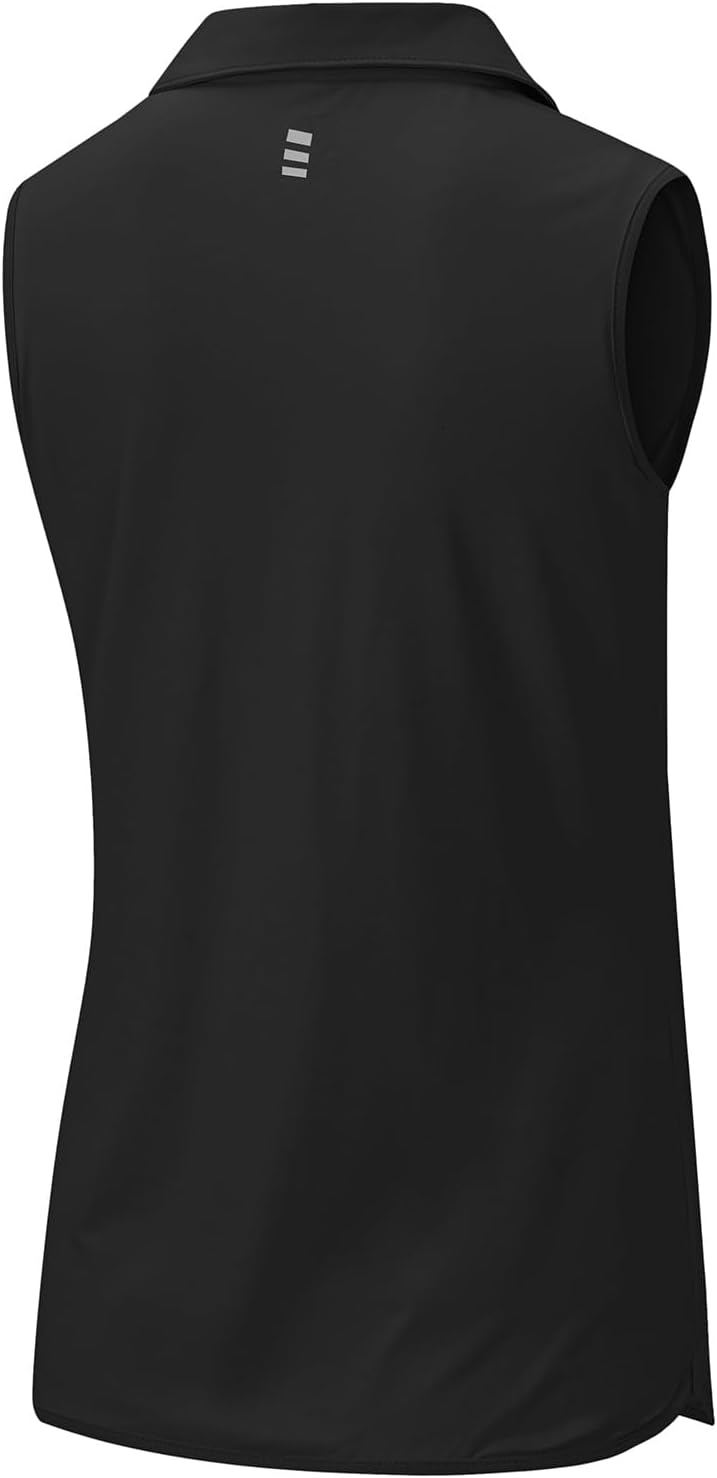 BGOWATU Women's Sleeveless Golf Polo Shirts 1/4 Zip Tennis Tank Tops with Collar UV Protection Quick Dry - Image 4