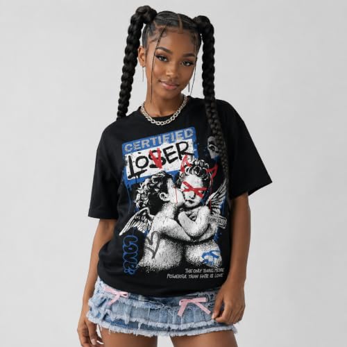 Image of DopeSkill Graphic Tee Streetwear Hip Hop Hypebeast Street Style Crew Neck Unisex T-Shirt Sneaker Colour Matching Shirts Angel