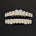 18K Gold Teeth Grillz, Hip Hop Punk Style Plated Iced Out Diamond Top and Bottom, Rapper Fashion Accessories Cosplay(Silver (Style 1))