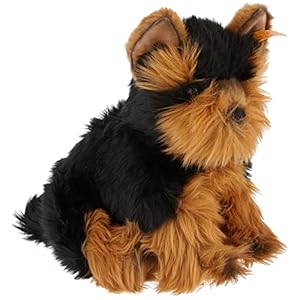 Steiff 76923 originele pluche hond Hercules Yorkshire Terrier, knuffeldier ca. 24 cm, merkpluche knop in het oor…