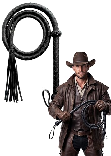 BROSAG Riding Whip for Equestrian Sport Faux Leather Horse Whip for Dressage 59 Long Accessory for Horse Sport Black