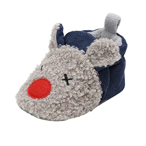 Baby Boys Girls Soft Plush Slippers Indoor Toddler Infant Warm Winter Cartoon Animal House Baby Christmas Shoes