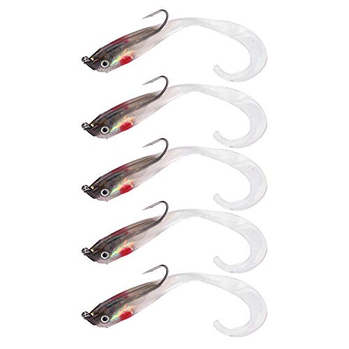 Alomejor 5 unids señuelo de la Pesca Artificial Cebo Falso señuelos Suaves lubina Jig Lure para la Pesca al Aire Libre(SO050-5)