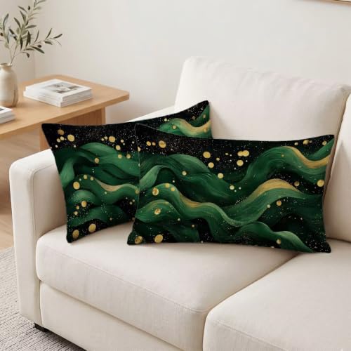 Housse coussin 40x60 velours vert pour rénover un canapé - 5