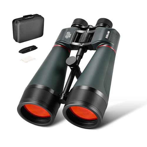 Image of ESSLNB 20x80 Astronomy Binoculars for Adults, High Powered Stargazing Outdoor Waterproof Binoculars for Travel Bird Watching Hunting with BAK4 Prism FMC Lens Carrying Bag (Red)