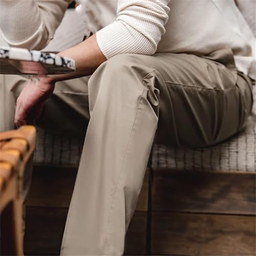 Straight-Fit Blazer Trousers for Men Casual Zipper Tapered Pants Elastic Waist Comfortable Pants3