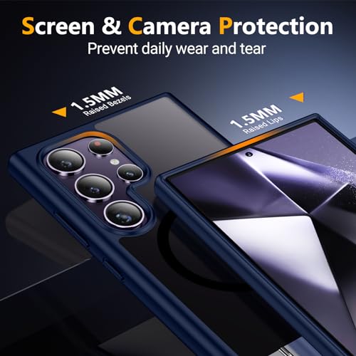 Image of SPIDERCASE Magnetic for Samsung Galaxy S24 Ultra Case, [3 Stand Ways][ Military Grade Drop Protection] with Invisible Stand Shockproof Slim Case for S24 Ultra 6.8'', Blue