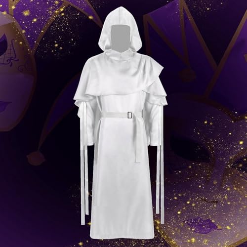 Cape de vampire unie style robe de prêtre avec capuche médiévale