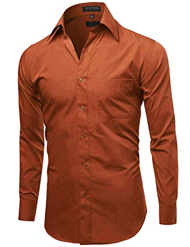 Men's Classic Fit Long Sleeve Wrinkle Resistant Button Down Premium Dress Shirt3