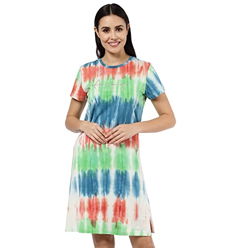 Sweet Dreams Camisón de algodón de longitud estándar para mujer, Azul 02, M
