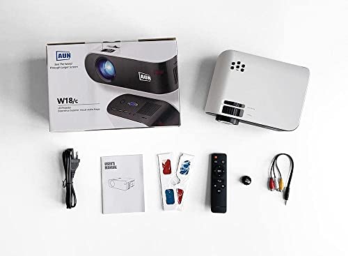 Image of AUN W18 Mini LED Portable 1080P Projector 2800 Lumens (AUN W18 Screen Mirroring)