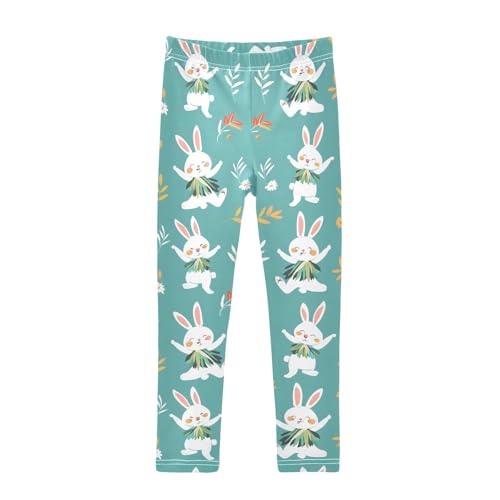 Rabbit Dancing Grass Girls Leggings Athletic Pants Tights Stretch Bottom