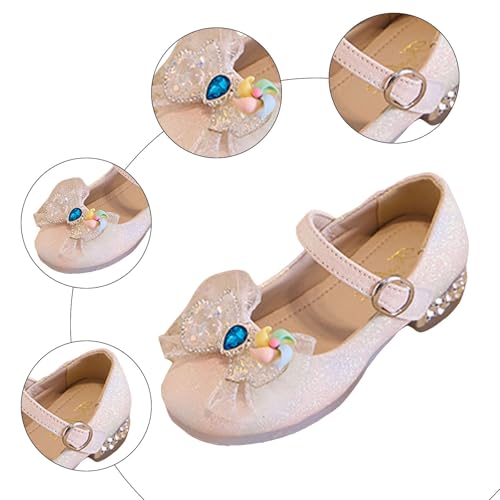 IWIHMIV Toddler Girl Princess Shoes Girls Dress Mary Jane Flower Girl Low Thick Heel School Wedding Party Shoes4