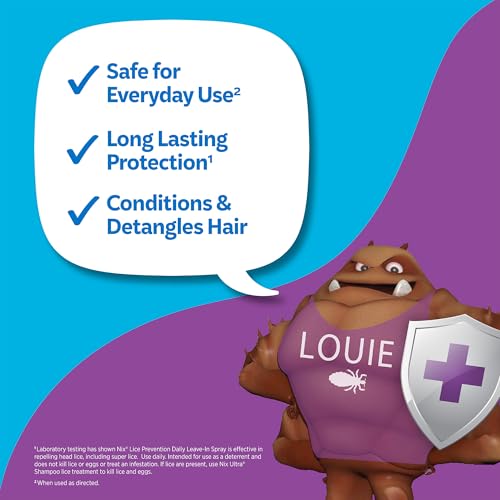 Image of Nix Lice Prevention Daily Leave-in Spray for Kids, Long-Lasting Protection, Repels Superlice, 6 Fl Oz (Pack of 12)