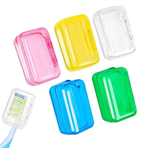 YHRY 5pcs Toothbrush Cover Travel Portable Toothbrush Head Covers Toothbrush Protective Case Clear Toothbrush Cover Set Anti-Dust PP Toothbrush Protector Cap for Camping Family School